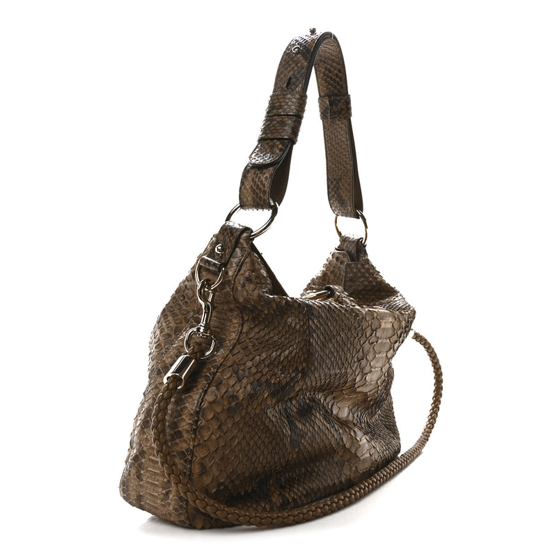 Gucci Snakeskin Medium G Wave Shoulder