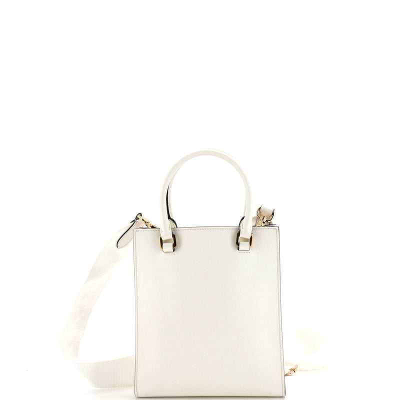 Prada Lux Embossed Logo Tote Saffiano