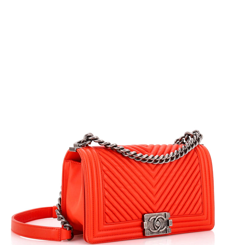 Chanel Boy Flap Bag Chevron Wrinkled
