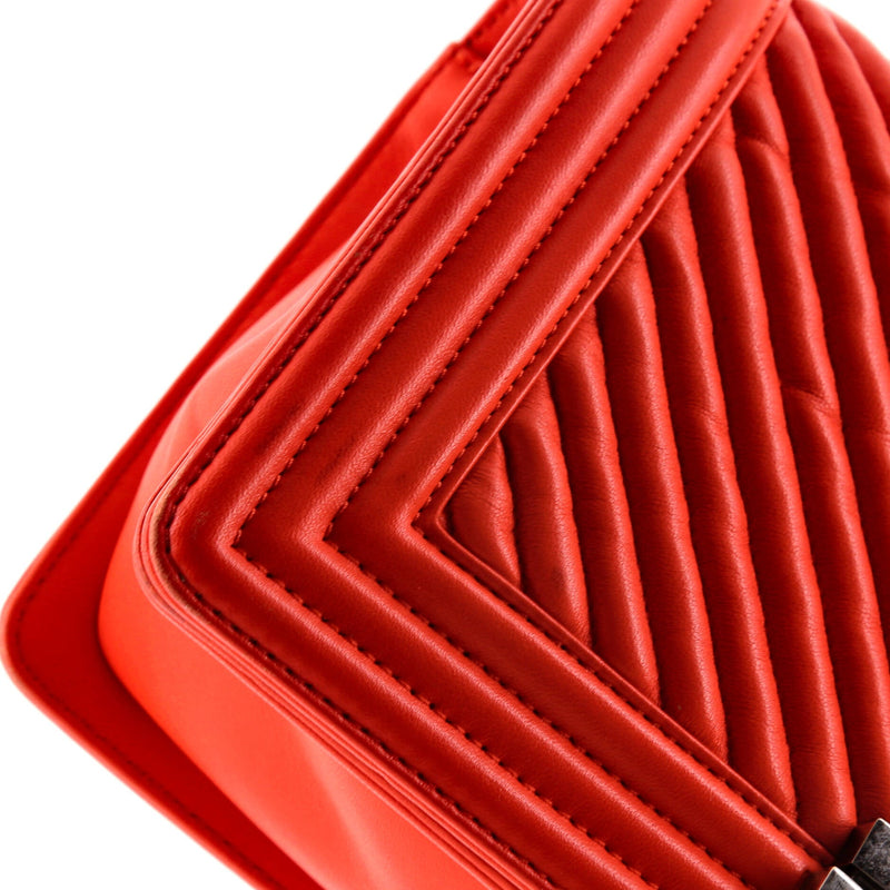 Chanel Boy Flap Bag Chevron Wrinkled