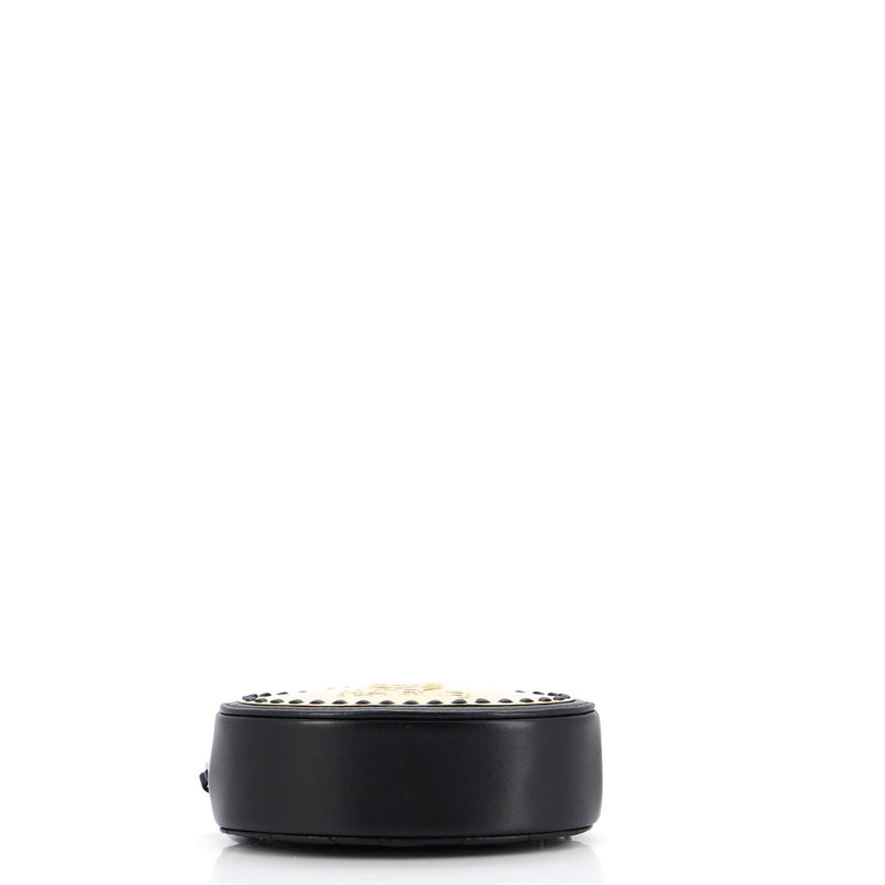 Chanel Logo Plate Oval Clutch With Chain