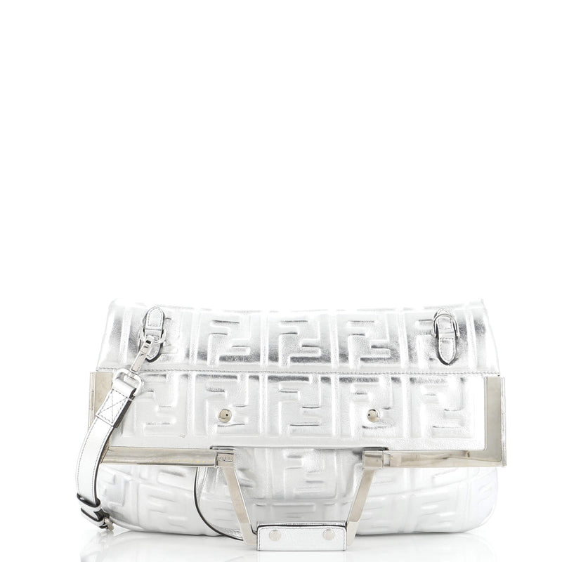 Fendi Ff Foldover Frame Tote Zucca