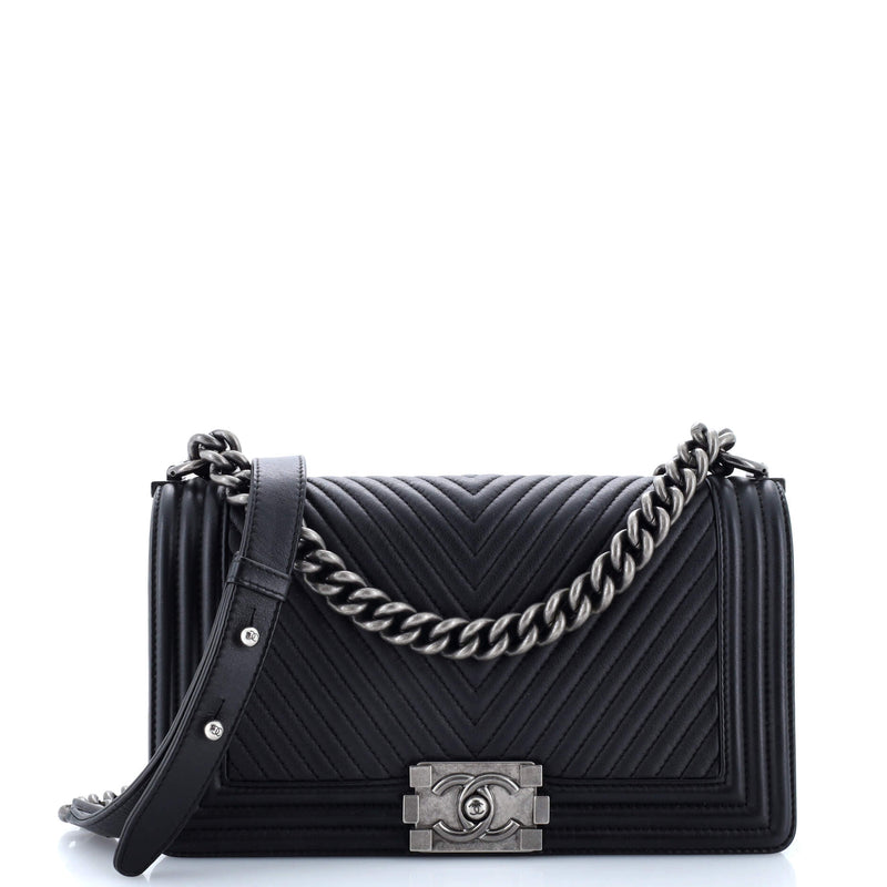 Chanel Boy Flap Bag Chevron Lambskin Old