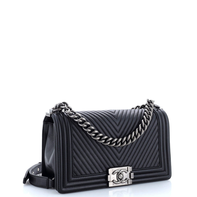 Chanel Boy Flap Bag Chevron Lambskin Old