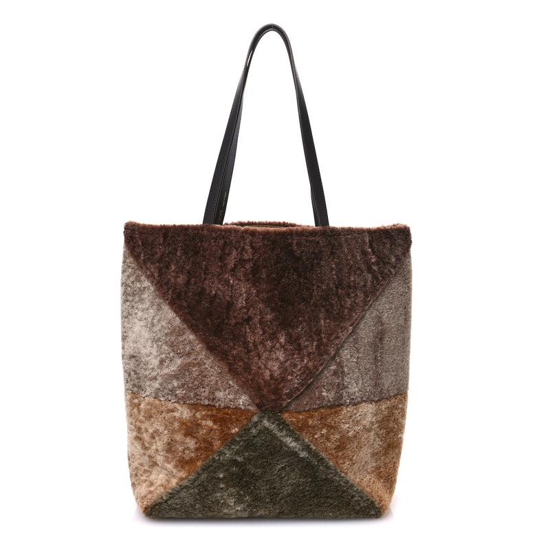 Loewe Shearling Large Puzzle Fold Tote
