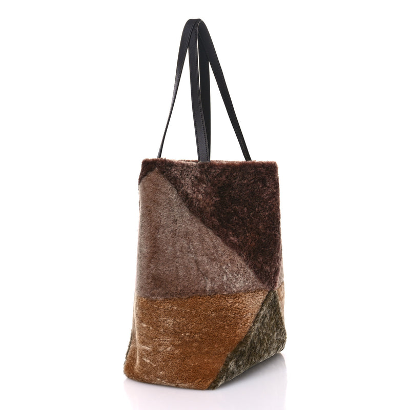 Loewe Shearling Large Puzzle Fold Tote