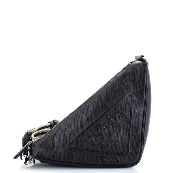 Prada Triangle Logo Zip Crossbody Bag