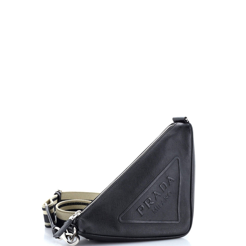 Prada Triangle Logo Zip Crossbody Bag