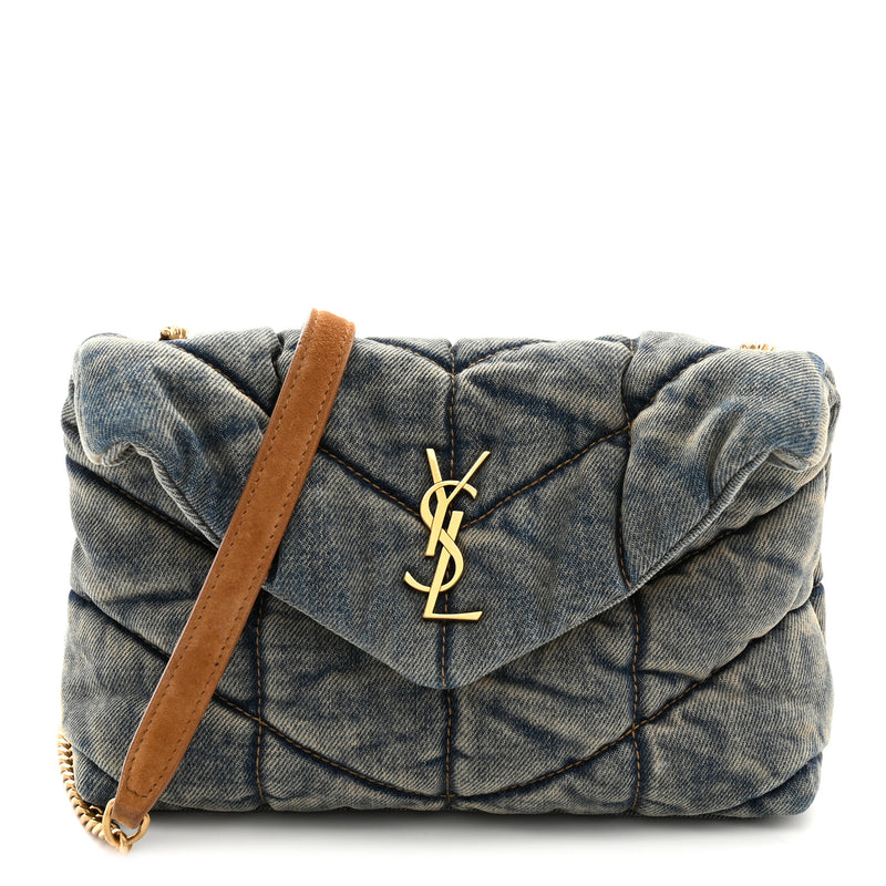 Saint Laurent Denim Quilted Toy Loulou