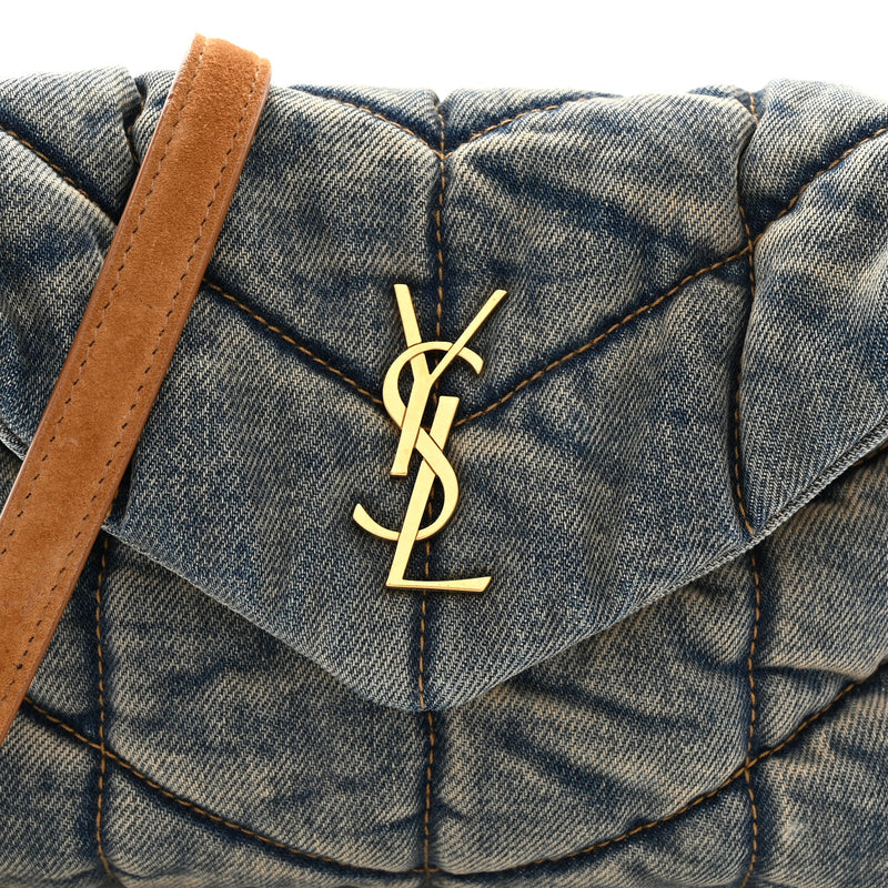 Saint Laurent Denim Quilted Toy Loulou