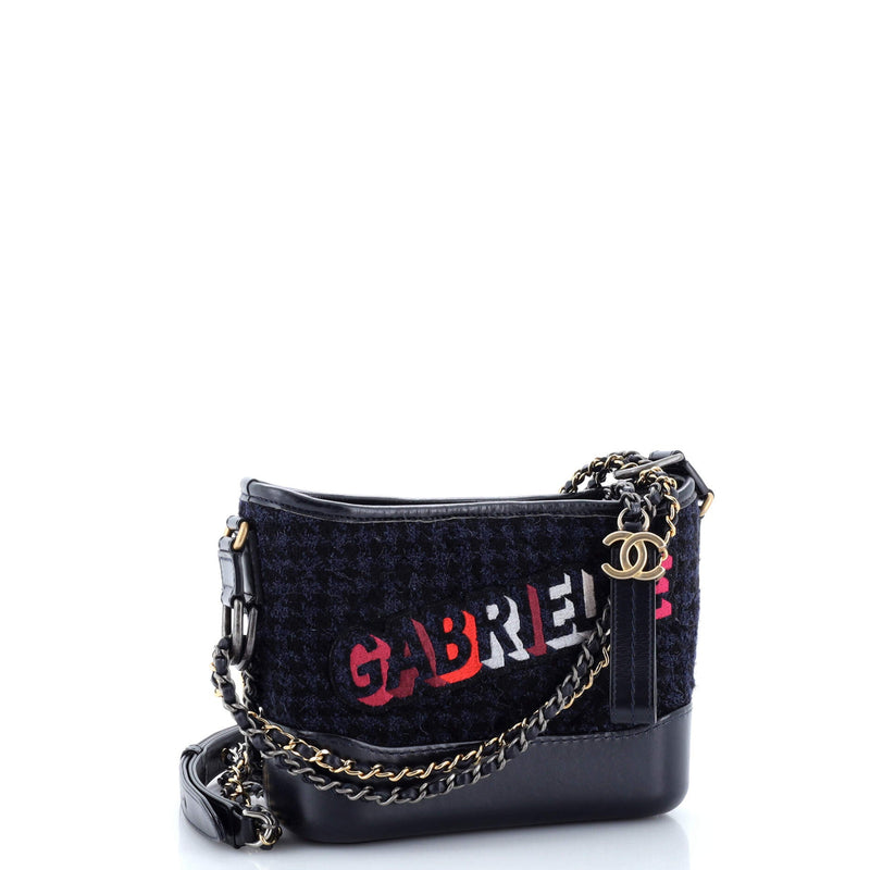 Chanel Gabrielle Logo Hobo Tweed And