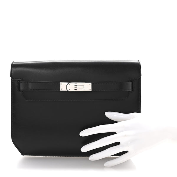 Hermes Box Kelly Depeches 25 Pouch Black