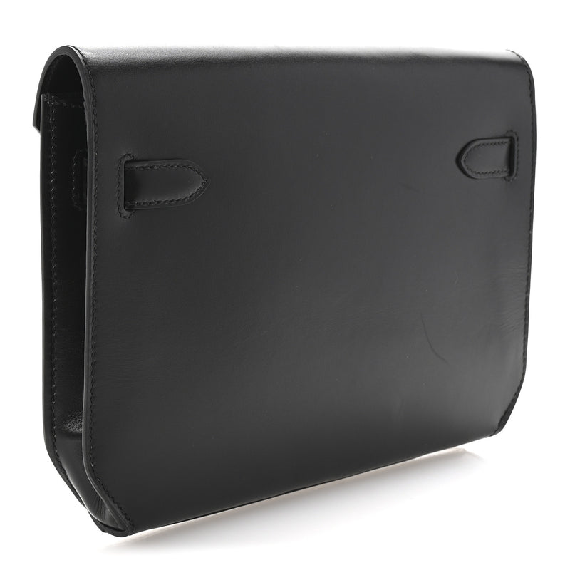 Hermes Box Kelly Depeches 25 Pouch Black