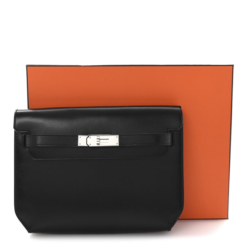 Hermes Box Kelly Depeches 25 Pouch Black