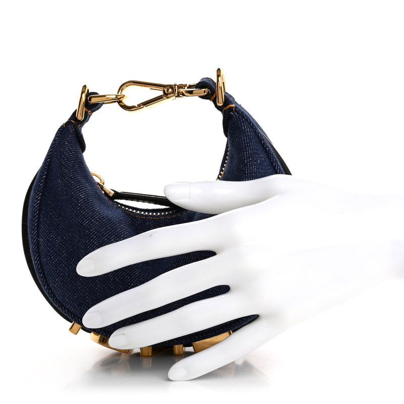 Fendi Denim Shiny Nappa Nano Fendigraphy