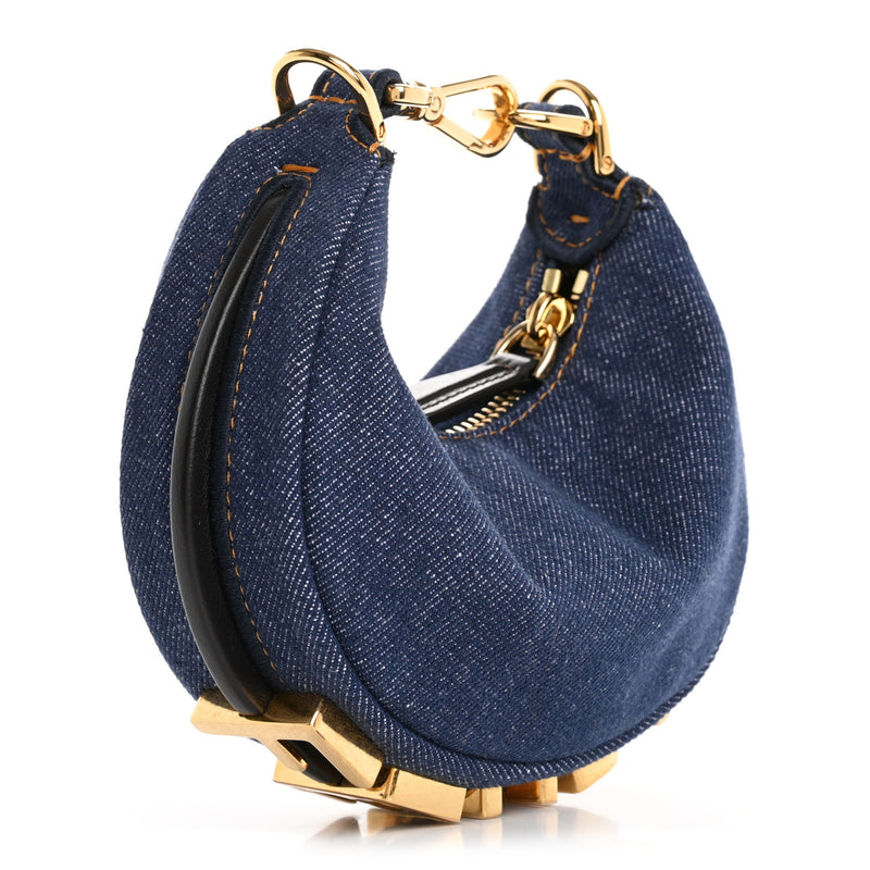 Fendi Denim Shiny Nappa Nano Fendigraphy