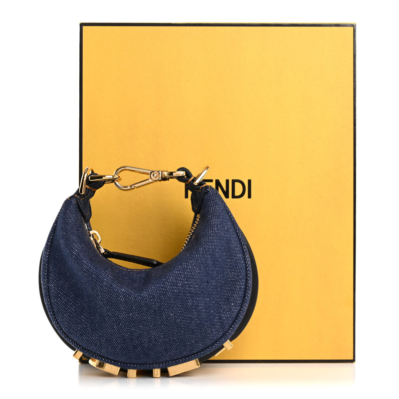 Fendi Denim Shiny Nappa Nano Fendigraphy