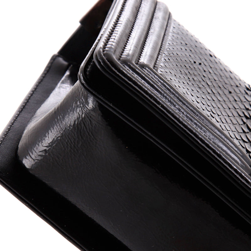 Chanel Boy Flap Bag Python And Patent