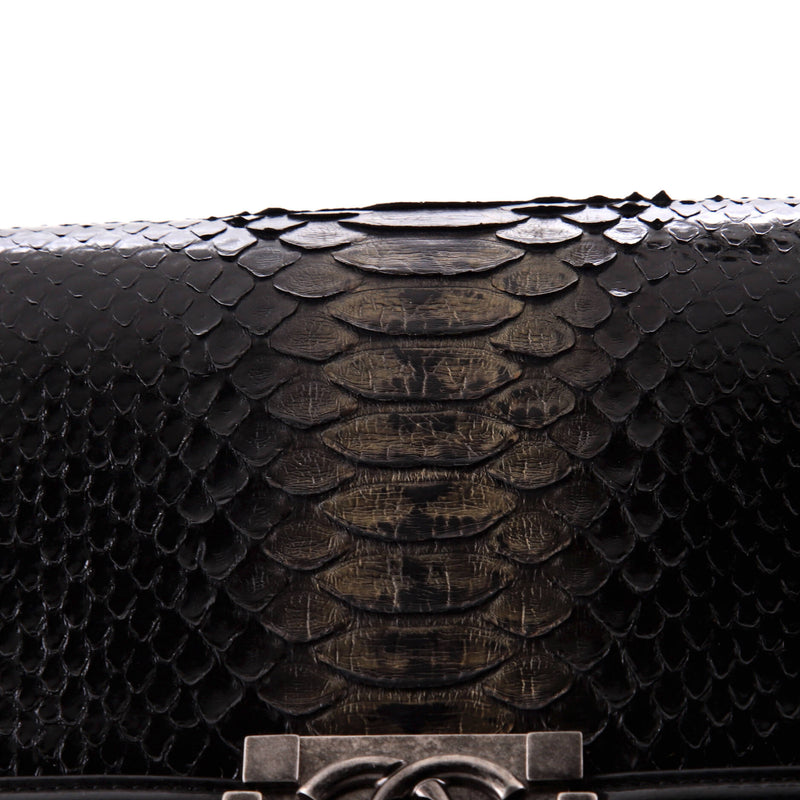 Chanel Boy Flap Bag Python And Patent