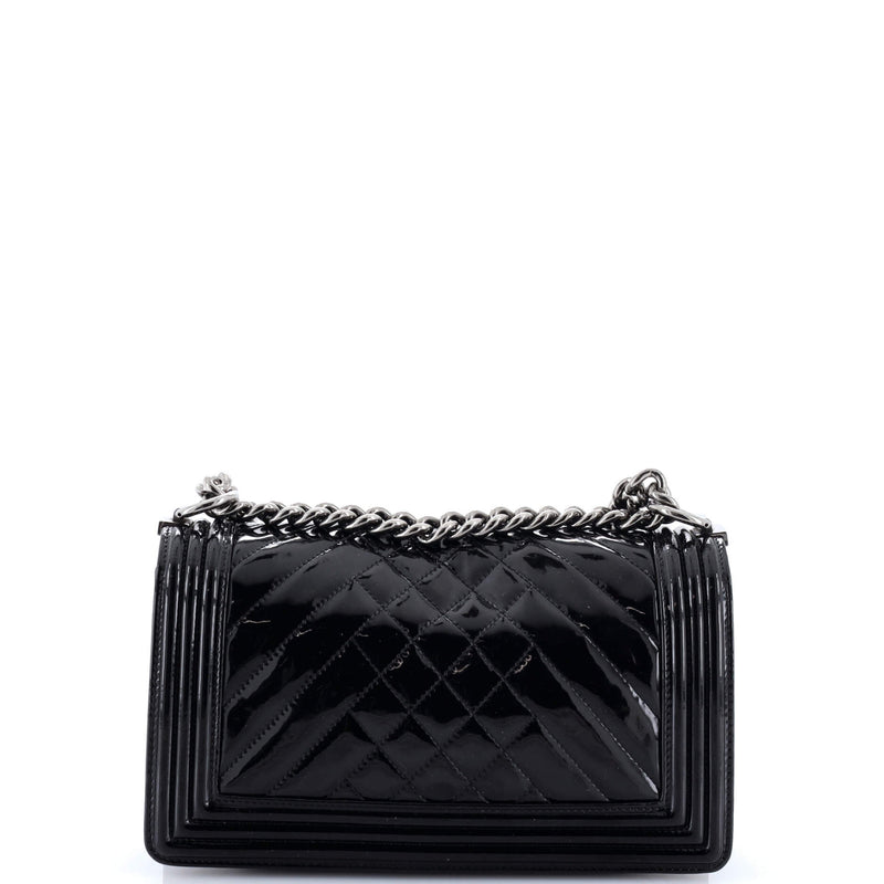 Chanel Boy Flap Bag Chevron Patent Old
