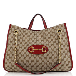 Gucci Horsebit Chain Tote Gg Canvas