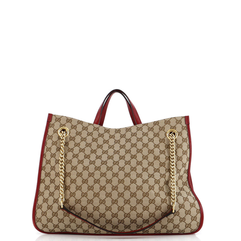 Gucci Horsebit Chain Tote Gg Canvas