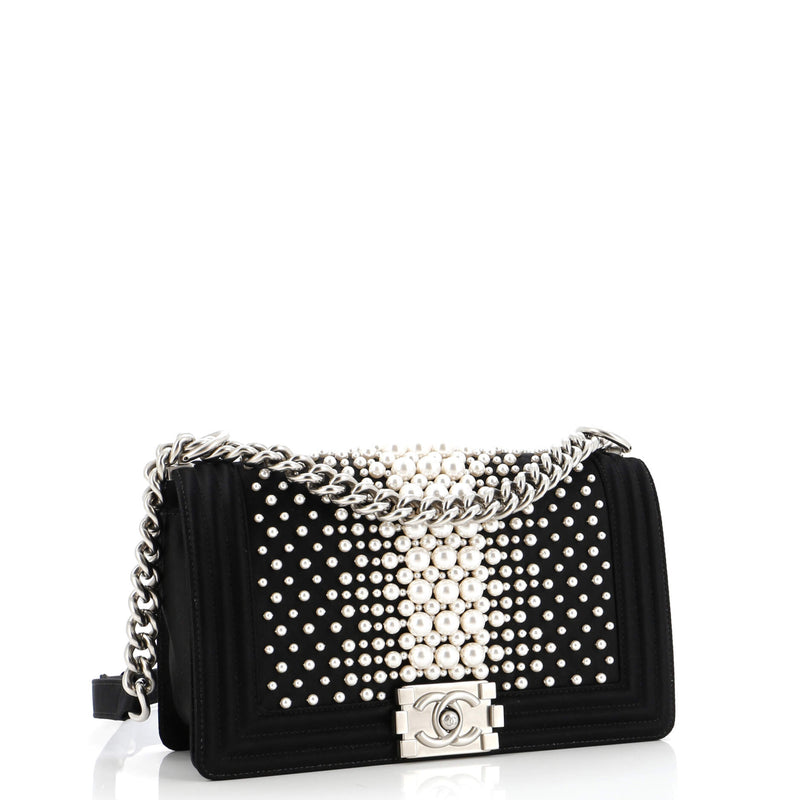 Chanel Boy Flap Bag Pearl Embellished