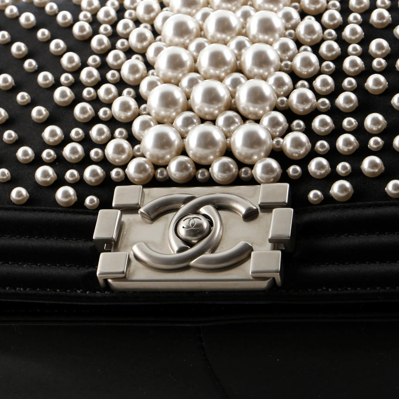 Chanel Boy Flap Bag Pearl Embellished