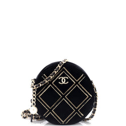Chanel Round Clutch With Chain Quilted