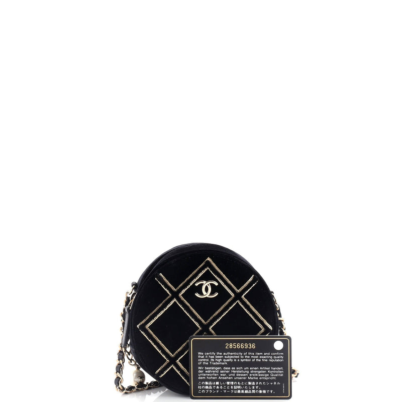 Chanel Round Clutch With Chain Quilted