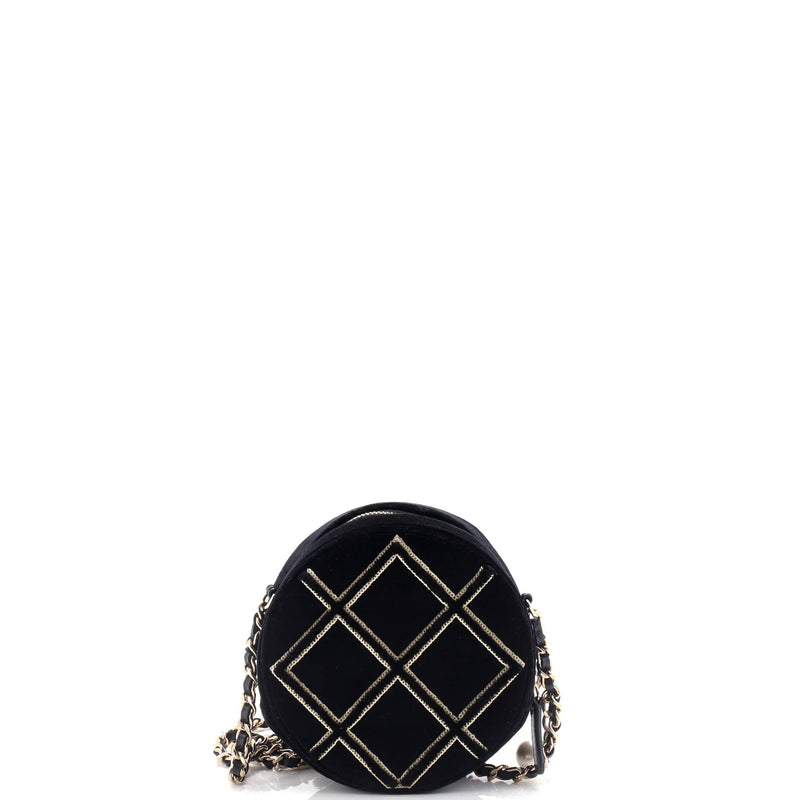 Chanel Round Clutch With Chain Quilted