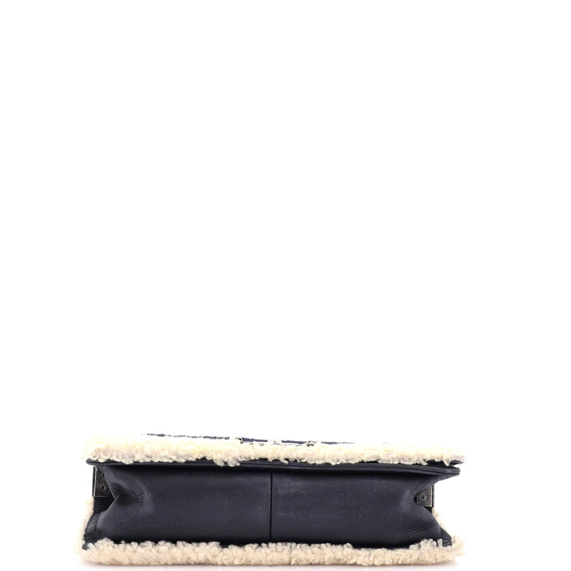 Chanel Boy Flap Bag Shearling Old Medium