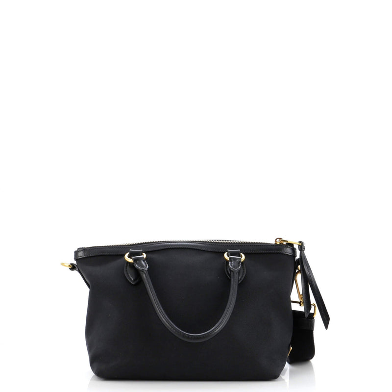 Prada Logo Convertible Zip Tote Canvas