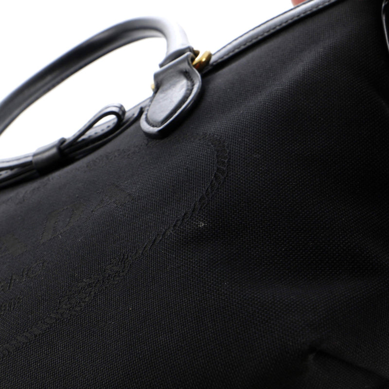 Prada Logo Convertible Zip Tote Canvas