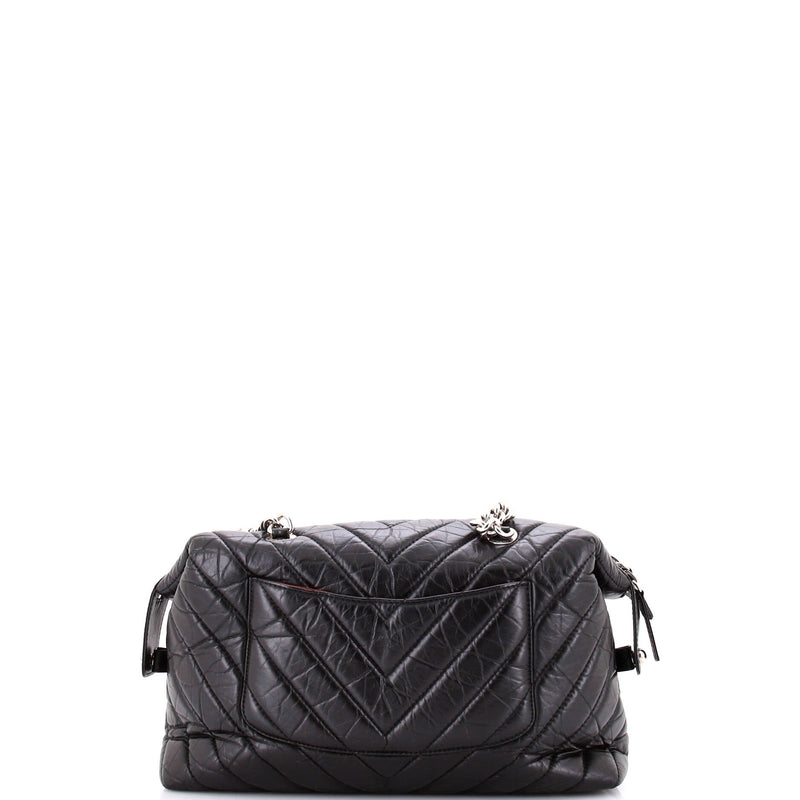 Chanel Cc Bowling Bag Chevron Aged