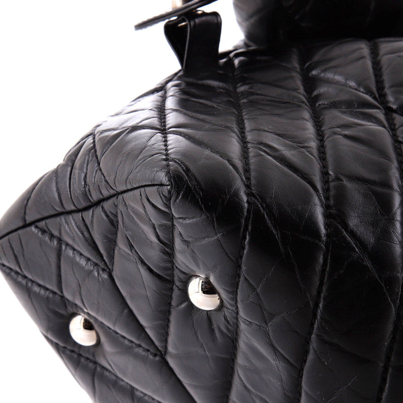 Chanel Cc Bowling Bag Chevron Aged