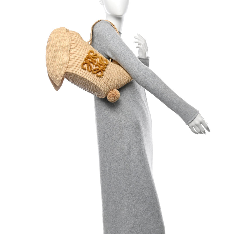 Loewe Raffia Small Bunny Basket Tote Bag