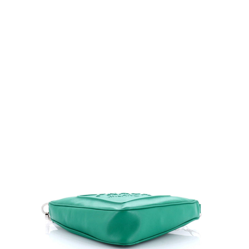 Prada Triangle Logo Zip Chain Crossbody