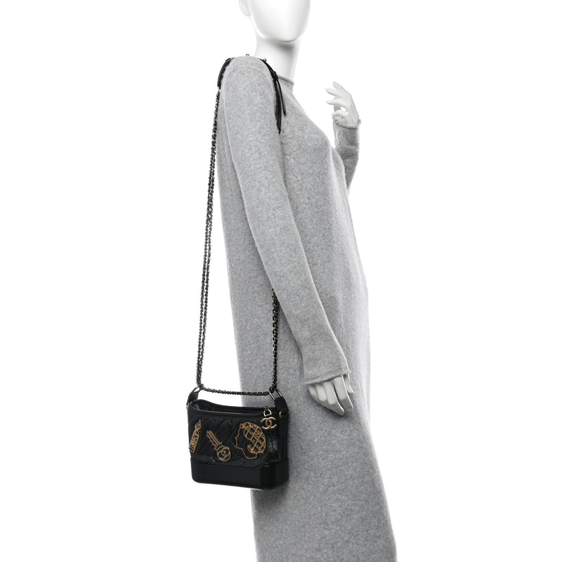Chanel Aged Calfskin Quilted Charms