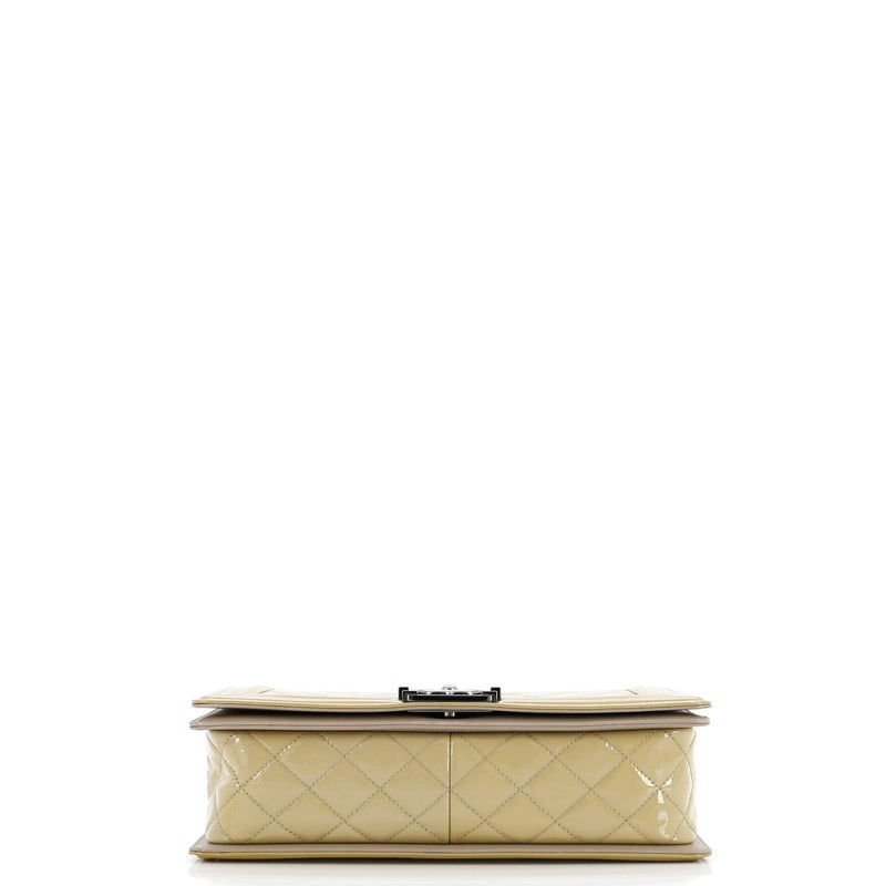 Chanel Boy Flap Bag Chevron Patent New