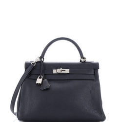 Hermes Kelly Handbag Noir Togo With