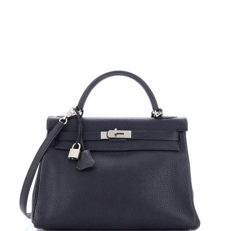 Hermes Kelly Handbag Noir Togo With