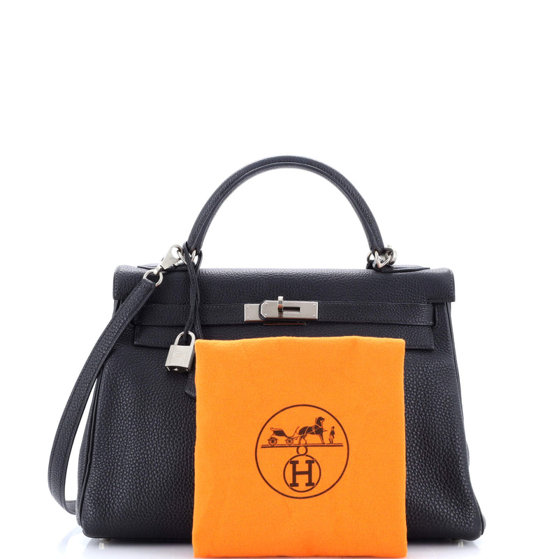 Hermes Kelly Handbag Noir Togo With