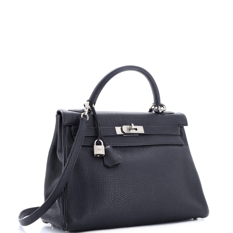 Hermes Kelly Handbag Noir Togo With