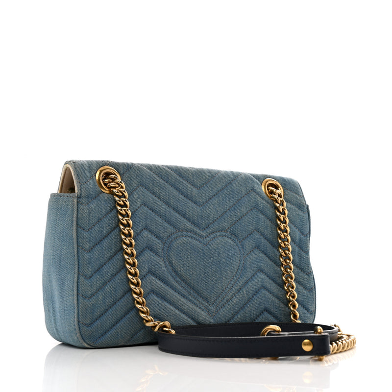 Gucci Denim Matelasse Small Pearly Gg