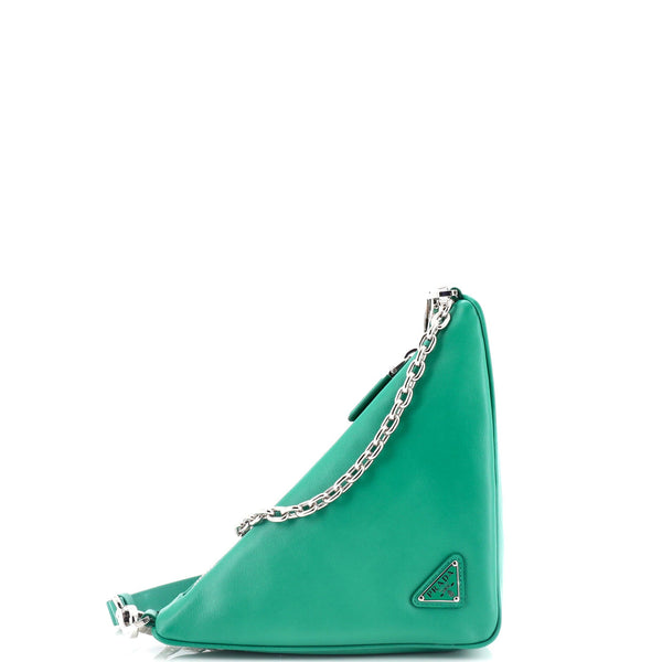 Prada Triangle Logo Zip Crossbody Bag