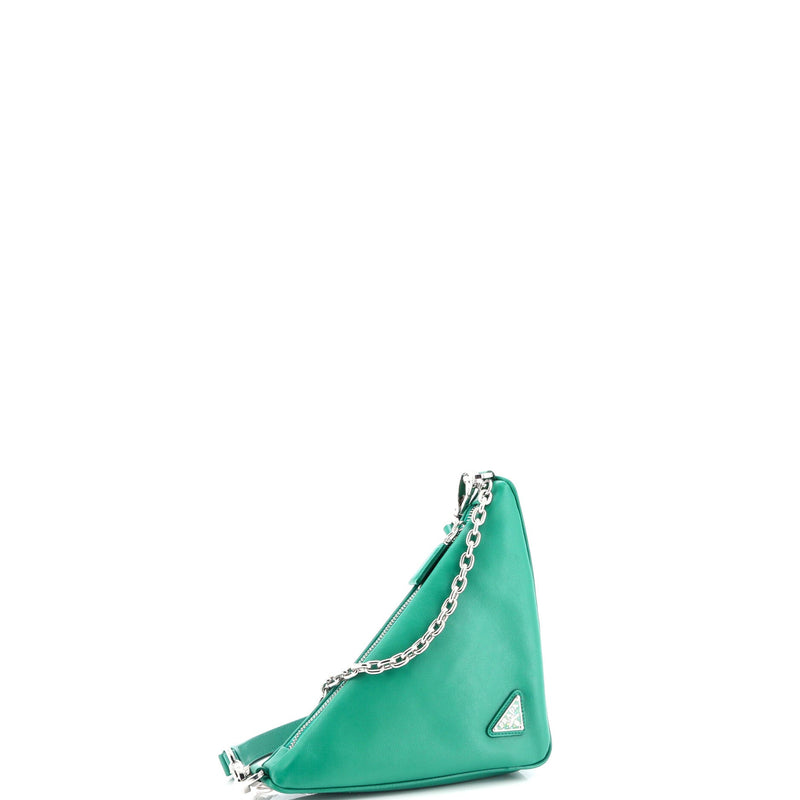 Prada Triangle Logo Zip Crossbody Bag