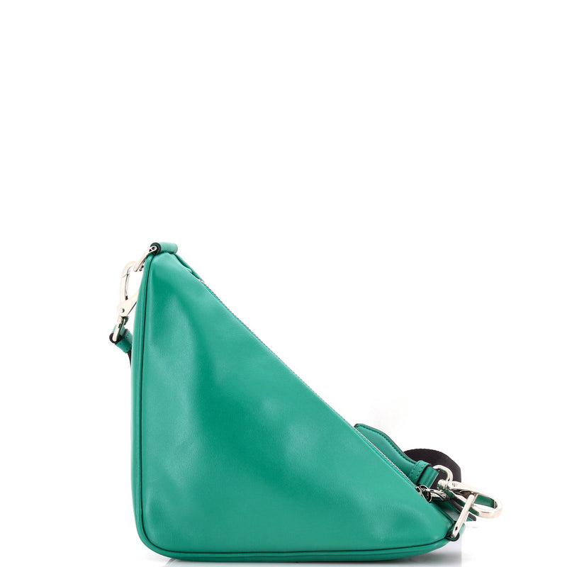 Prada Triangle Logo Zip Chain Crossbody