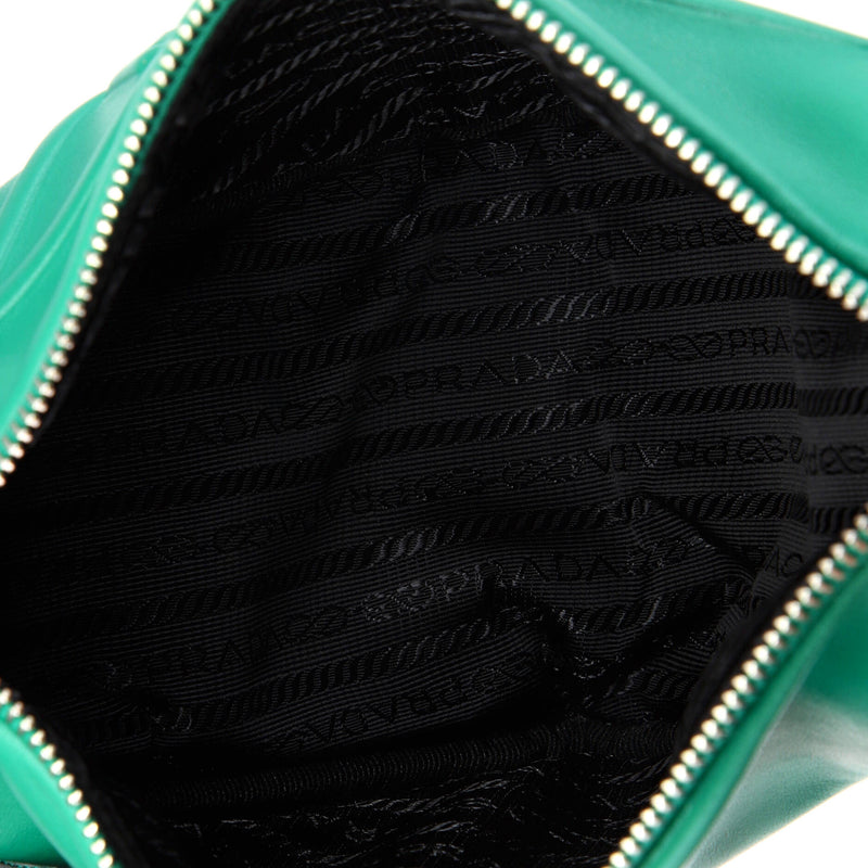 Prada Triangle Logo Zip Chain Crossbody