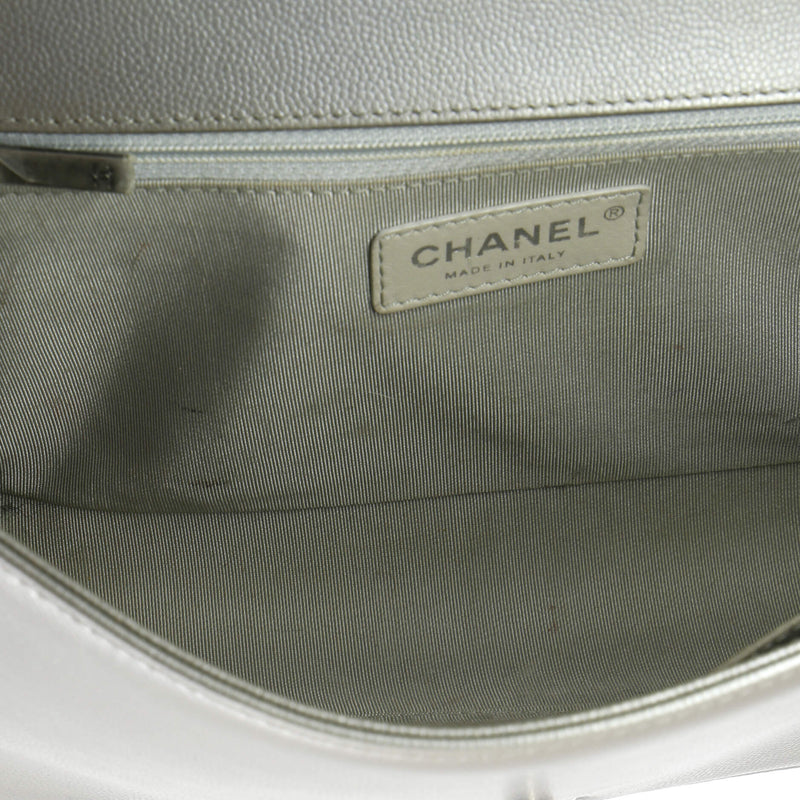 Chanel Boy Flap Bag Chevron Caviar New